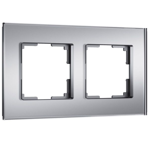 Рамка стеклянная 2 поста WERKEL Senso W0023106 серебряный