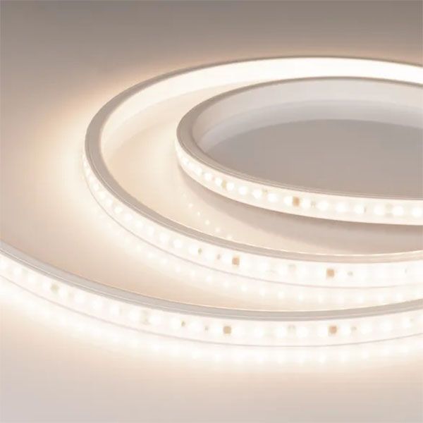 Светодиодная лента Белый дневной 2835 220V 14W/m 84Led/метр герм (PVC-трубка ПВХ экструзия) 054690 ARL-PV-A84-17mm Day4000 FlickerFree (10м)