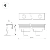 прожектор Белый теплый  36W 045468 AR-LINE-1000 220V 15x60 градусов  IP65