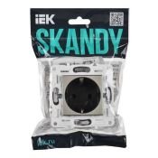 Штепсельная розетка встраиваемая IEK SKANDY 16А SK-R14-16-K50 SK-R04N с з/к без з/ш металл никел