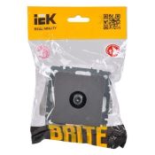 ТВ-розетка встраиваемая проходная IEK BRITE BR-A10-P-K46 РТВ10-0-БрС сталь