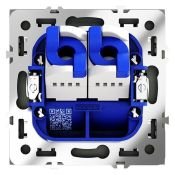 Розетка компьютерная встраиваемая VOLTUM S70 двойная RJ45+RJ45 кат.6 графит