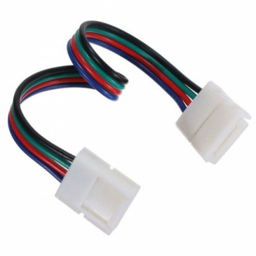 Коннектор для светодиодной ленты 00000000181 SWG RGB 4pin 10мм с проводом и разъемами c двух сторон