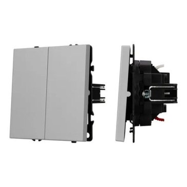 Выключатель встраиваемый двухклавишный непроходной Arlight 059420 SWT-NOBE-MK02-SFPL-IS никель