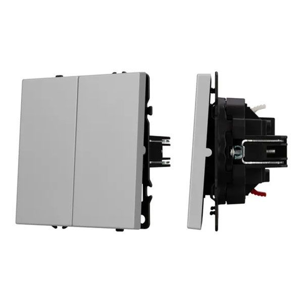 Выключатель встраиваемый двухклавишный непроходной Arlight 059420 SWT-NOBE-MK02-SFPL-IS никель