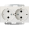Штепсельная розетка встраиваемая двойная WERKEL 16A 250V WL13-SKG-02 / W1172013 IP20 с/з  перламутровый рифленый