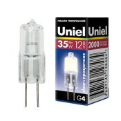 лампа галогенная капсульная G4 JC 35W Uniel JC-12/35/G4 СL 12V 00825