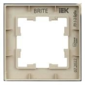 Рамка стеклянная 1 пост IEK BRITE BR-M12-G-K10 РУ-1-2-БрВа ванильный