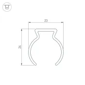 Профиль WPH-FLEX-D22-360deg-1000 пластиковый 053423