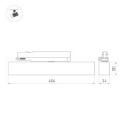 Линейный модульный светильник  25W Белый теплый LGD-FLAT-4TR-S605  100deg 220V черный 033698(1)