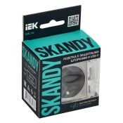 Штепсельная розетка встраиваемая IEK SKANDY 16А SK-R14-16-U14-018-K50 SK-R17N с з/к и шторками с USB A+C 18Вт металл никель