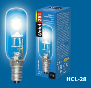 лампа галогенная 28W для холодильника и вытяжки  Е14 Белый теплый UL-00005665 HCL-28-CL