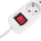 удлинитель с заземлением и выключателем PROconnect STANDARD 6 гнезд, 3 м, 3х1 мм, белый