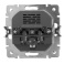 Штепсельная розетка встраиваемая WERKEL 16A 250V WL06-SKGS-USBx2-IP20 с/з, шторками и USB / W1171506 серебряный