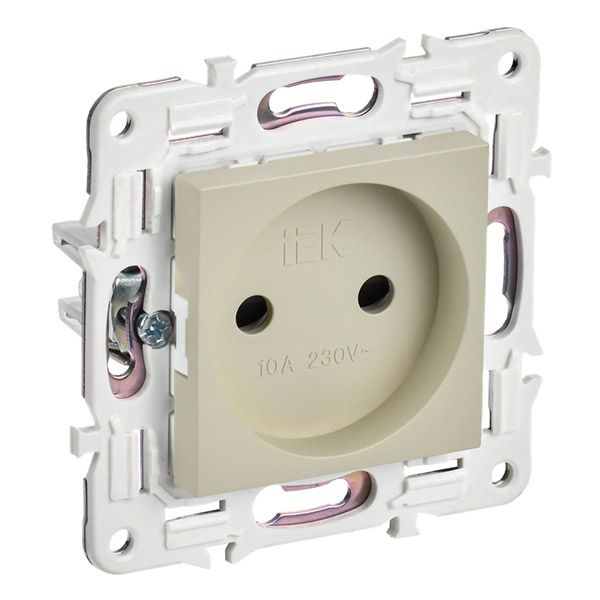 Штепсельная розетка встраиваемая IEK SKANDY 10А SK-R13-10-K10 SK-R01B без з/к с з/ш бежевый