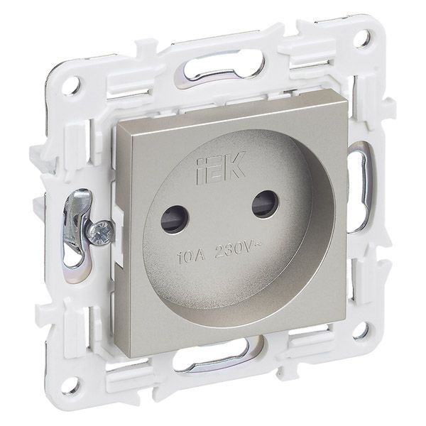 Штепсельная розетка встраиваемая IEK SKANDY 10А SK-R13-10-K37 SK-R01Sh без з/к с з/ш шампань