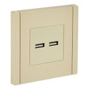 Розетка встраиваемая USB IEK FORTE&PIANO A+A 3,1А FP-U21-D31-K10 FP449 ваниль