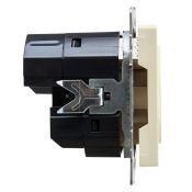 Штепсельная розетка встраиваемая IEK BRITE 16А BR-R14-16-U21-D21-K10 РЮш10-1-БрКр с з/к и шторками с USB A+A 2,1А бежевый
