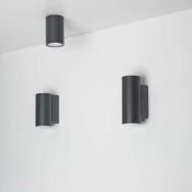 светильник  24W Белый дневной 032573 LGD-FORMA-WALL-TWIN-R90-2x12W  220V IP54 цилиндр накладной серый