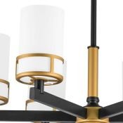 Люстра подвесная Lightstar без лампы 731067 CERO 6х40W E14 черный/золото