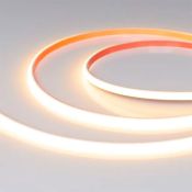 Светодиодная лента Белый теплый CSP 24V  6W/m 480Led/метр  герм (матовая силиконовая экструзия) 060454 COB-PSW-X480-8mm 2400K IP67