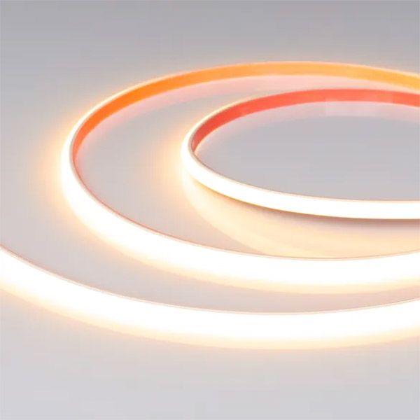 Светодиодная лента Белый теплый CSP 24V  6W/m 480Led/метр  герм (матовая силиконовая экструзия) 060454 COB-PSW-X480-8mm 2400K IP67