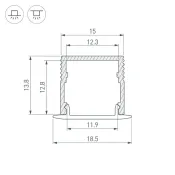 алюминиевый профиль SL-MINI-15-2000 BLACK 049020