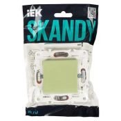 Выключатель встраиваемый одноклавишный перекрестный IEK SKANDY SK-V13-0-10-K06 SK-V03G мятный