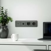 Накладка для телефонной розетки RJ-11  WERKEL WL04-RJ-11-CP / W1192004 графит рифленый