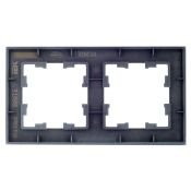 Рамка стеклянная 2 поста IEK BRITE BR-M22-G-K30 РУ-2-2-БрД дымчатый