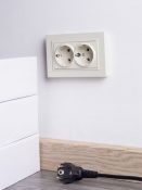 Штепсельная розетка встраиваемая двойная IEK BRITE 16А BR-R21-16-K10-F РС12-3-БрКр с з/к без з/ш в сборе бежевый