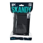 Штепсельная розетка встраиваемая двойная IEK SKANDY 16А SK-R26-16-44-K02-F SK-R12Bl с з/к со штороками и крышкой в сборе черный IP44