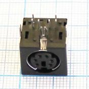 Mini DIN Гнездо на плату с экраном 6pin / MDN 6FR