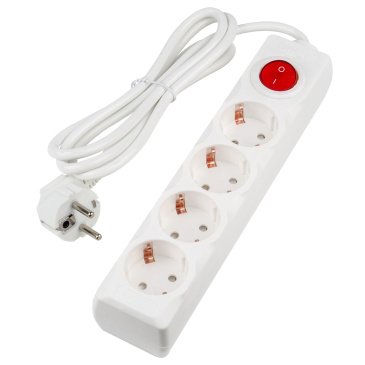 удлинитель с заземлением и выключателем Uniel UL-00010021 S-GCU4-1.5B WHITE 1,5м Ultra