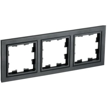 Рамка пластик 3 поста IEK BRITE BR-M32-K02 РУ-3-БрЧ черный