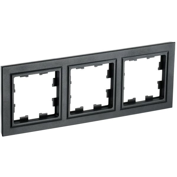Рамка пластик 3 поста IEK BRITE BR-M32-K02 РУ-3-БрЧ черный