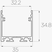 Профиль накладной алюминиевый LC-LP-3535-2 Anod