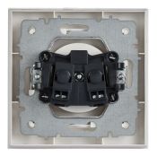 Штепсельная розетка встраиваемая IEK BRITE 10А BR-R10-10-K91-F РСР10-1-0-БрАБ без з/к без шторк в сборе арктический белый
