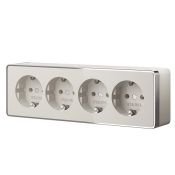 Штепсельная розетка накладная четверная WERKEL GALLANT 16A 250V W5072204  с/з и шторками слоновая кость Штепсельная розетка накладная четверная WERKEL GALLANT 16A 250V W5072204  с/з и шторками слоновая кость