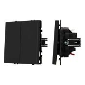 Выключатель встраиваемый двухклавишный непроходной Arlight 054252 SWT-NOBE-MK02-SFPL-BK черный