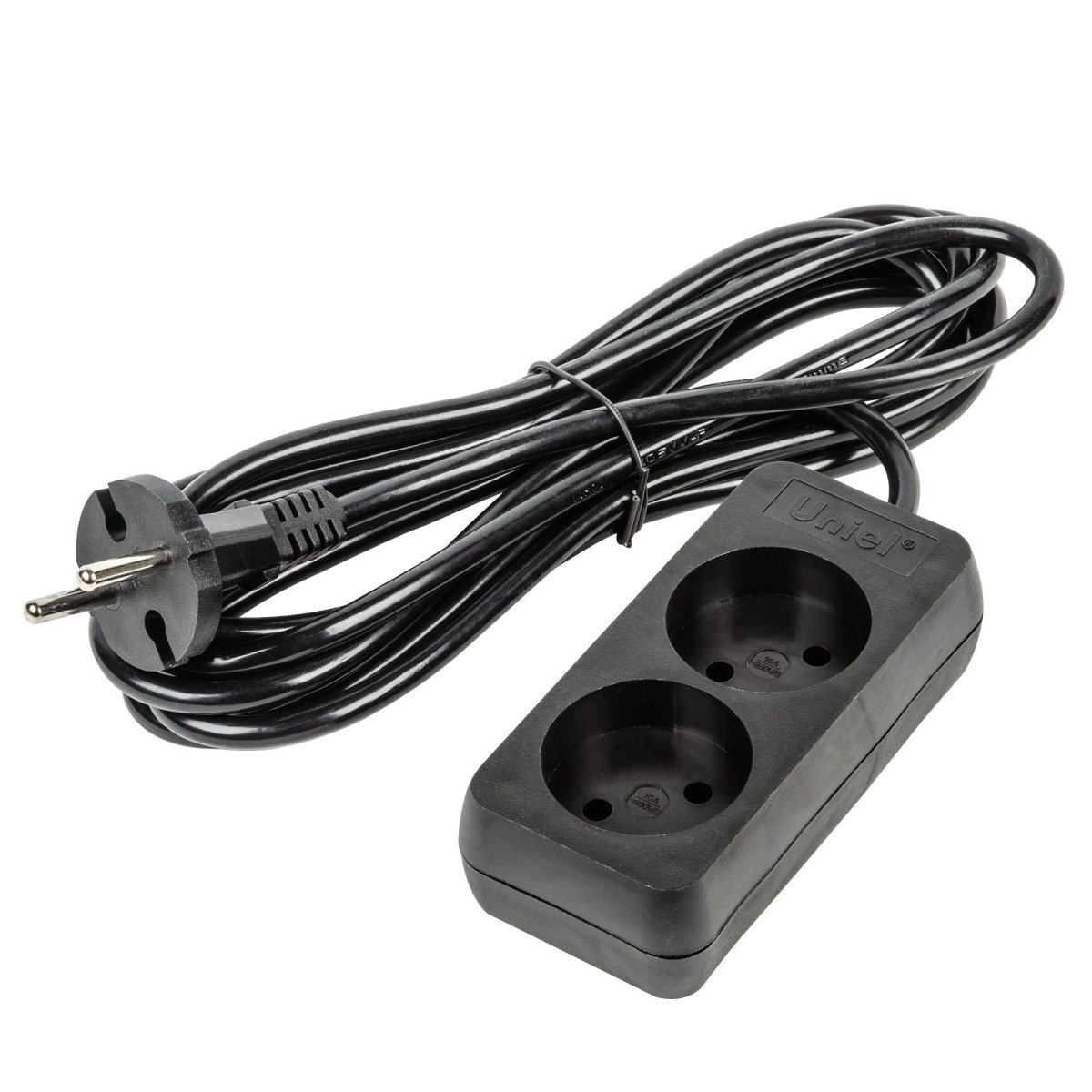 удлинитель без заземления Uniel UL-00009976 S-CU2-3 BLACK 3м Ultra