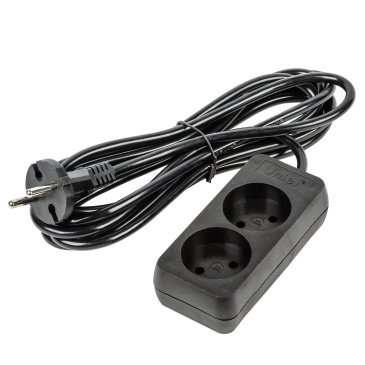 удлинитель без заземления Uniel UL-00009976 S-CU2-3 BLACK 3м Ultra