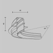 Коннектор радиусный R300 TRA044-ANGLE Exility встраиваемый под ГКЛ 9,5мм черный