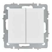 Выключатель встраиваемый двухклавишный перекрестный IEK BRITE BR-V23-0-10-K91 ВС10-2-3-БрАБ арктический белый