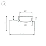 алюминиевый профиль FANTOM-W20-H10-EDGE-2000 ANOD 054183