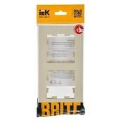 Рамка пластик 2 поста IEK BRITE BR-M22-51-K10 РУ-2-Бр бежевый рифленый