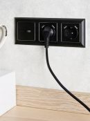 Штепсельная розетка встраиваемая IEK BRITE 16А BR-R14-16-U21-D21-K02 РЮш10-1-БрЧ с з/к и шторками 16А с USB A+A 2,1А черный