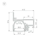Накладной алюминиевый профиль STRETCH-20-WALL-D-SIDE-2000 BLACK 042947