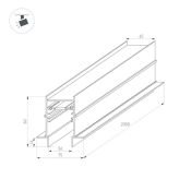 шинопровод магнитный MAG-TRACK-4560-FDW-2000 (BK) встраиваемый черный 034679