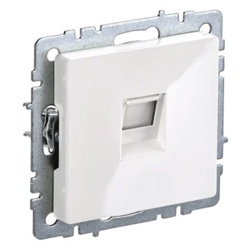 Розетка встраиваемая компьютерная IEK BRITE BR-K10-1-K01 РК10-БрБ RJ45 кат.5E белый